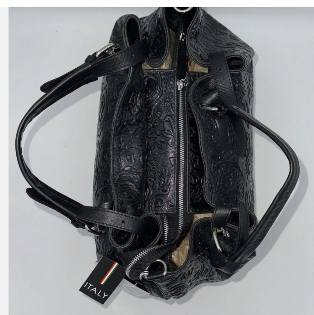 Isadora Italy ♣️Embossed Leather Tote Shoulderbag Crossbody ♣️ - Picture 15 of 15